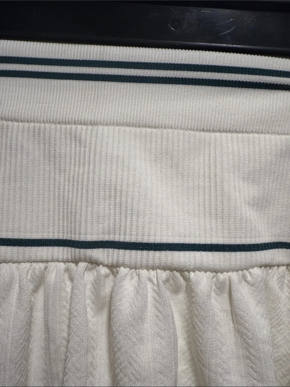 White Pleated Skort with Green Trim - Women